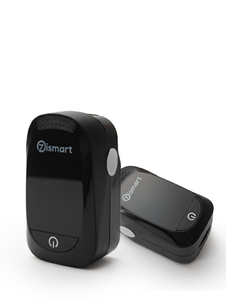 Two black Ozismart devices on a white background