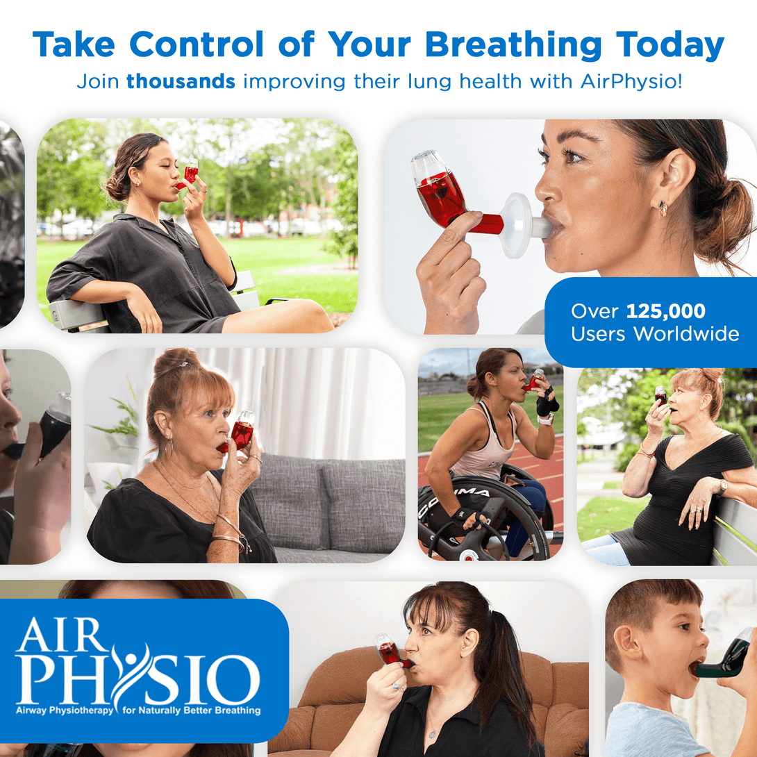 AirPhysio Low Lung Breathing Aid Asthma COPD Lung Therapy Mucus Removal Tool - TipTop Health