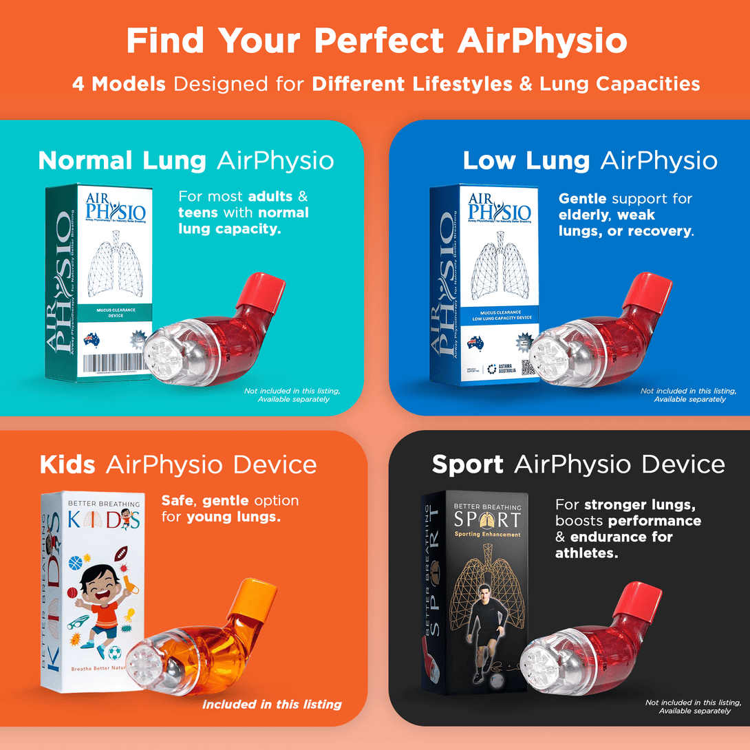 Better Breathing Kids AirPhysio Natural Lung Exerciser Trainer Device - TipTop Health