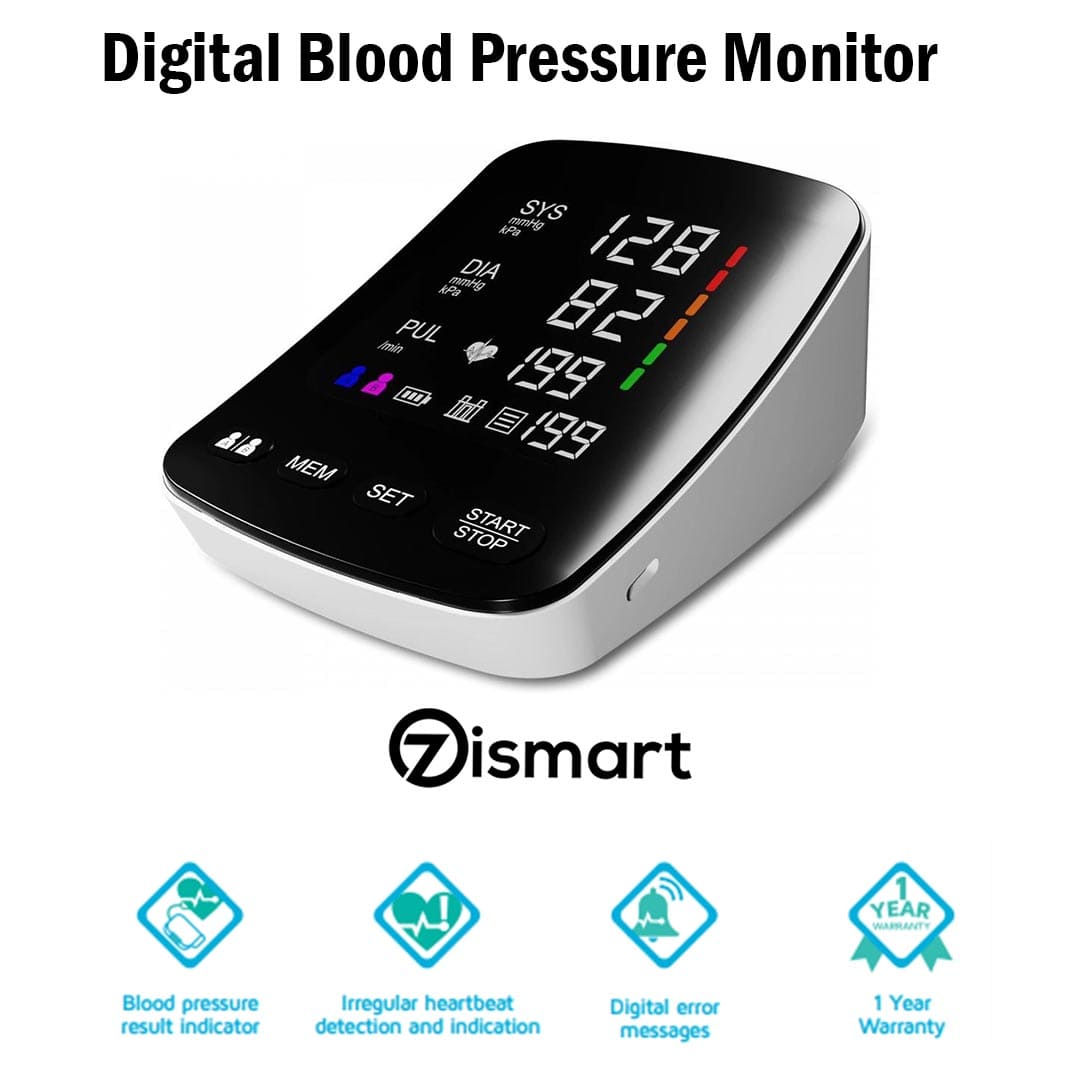 Digital Blood Pressure Monitor BP Machine Upper Arm, Large Colour Screen - TipTop Health