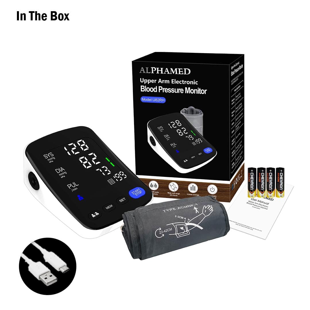 Digital Blood Pressure Monitor BP Machine Upper Arm, Large Colour Screen - TipTop Health