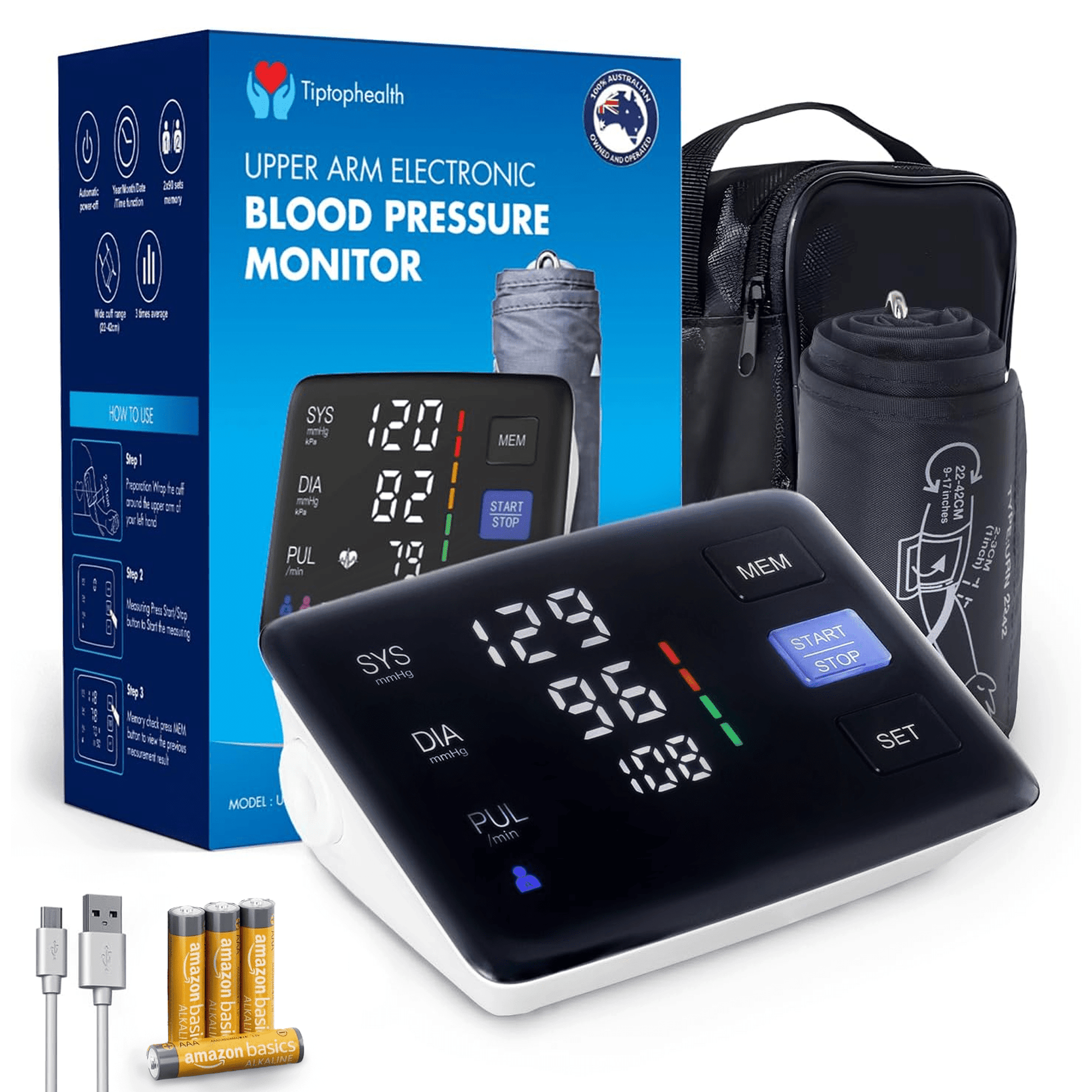 Digital Blood Pressure Monitor Home Use Accurate Readings - TipTop Health