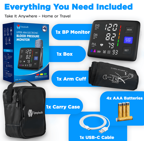 Digital Blood Pressure Monitor Home Use Accurate Readings - TipTop Health