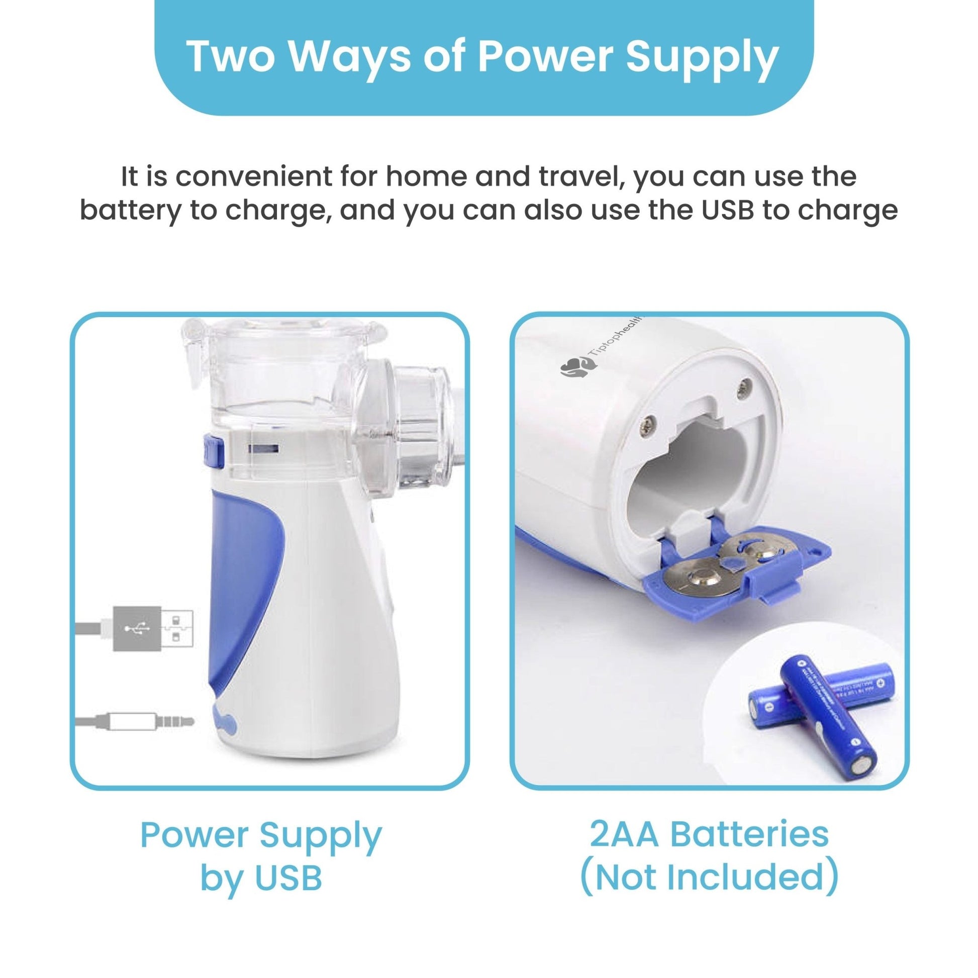 Mesh Nebuliser Portable Ultrasonic Nebulizer Kids and Adults - TipTop Health