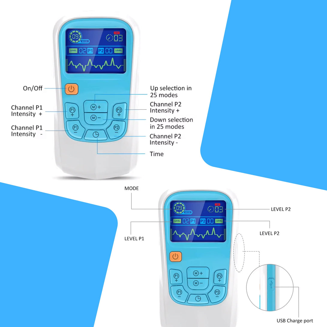 TENS EMS Machine, Electric Muscle, Joint Pain Relief & Massager Wireless - TipTop Health