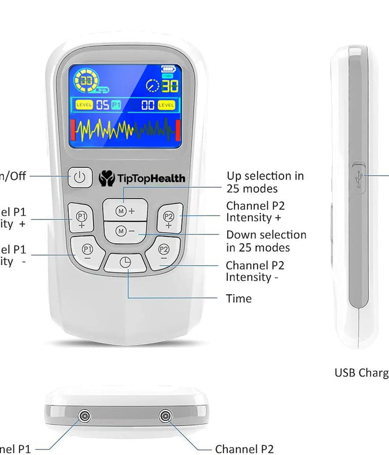 TENS EMS Machine, Electric Muscle, Joint Pain Relief & Massager Wireless - TipTop Health
