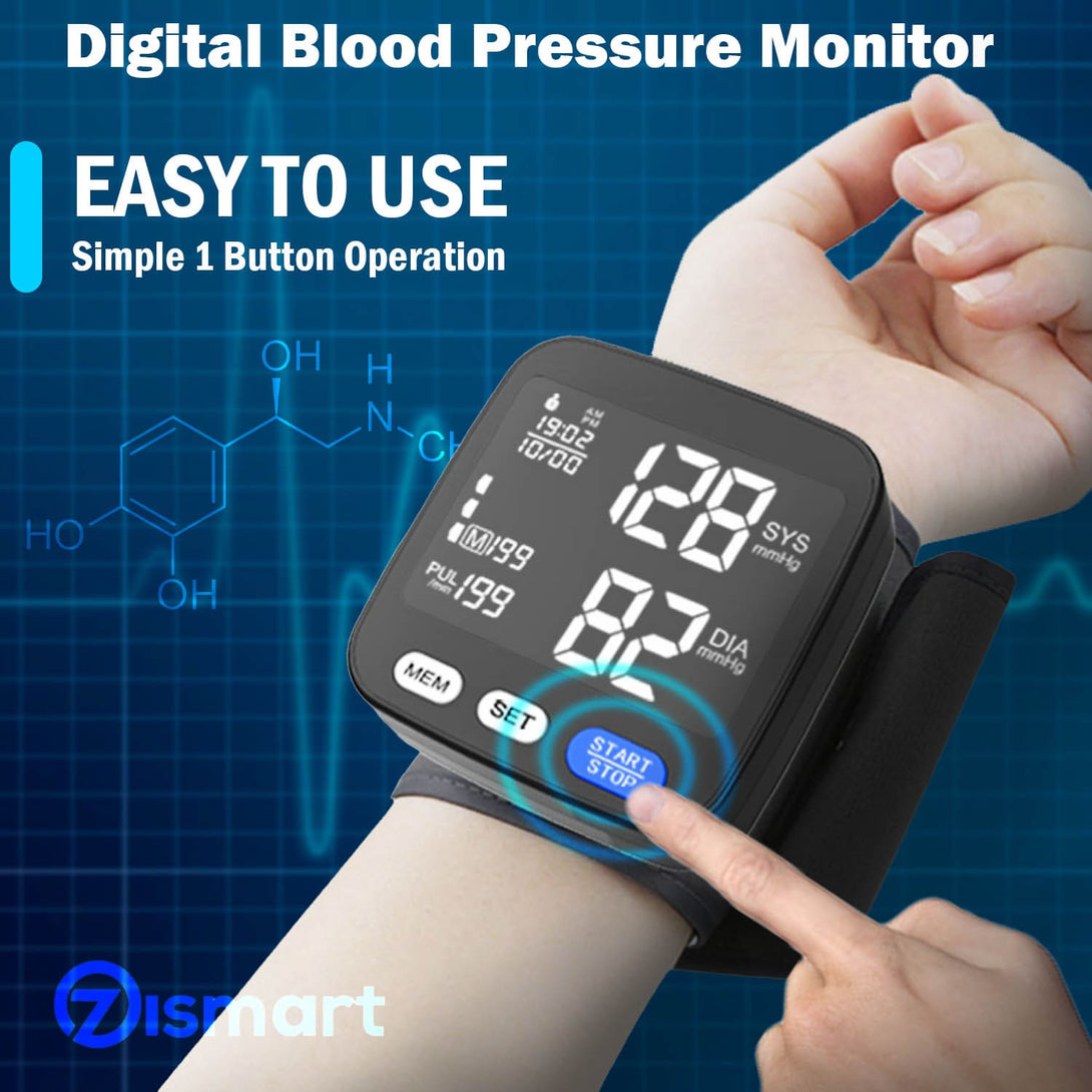 Wrist Blood Pressure Monitor BP Machine Digital Portable Home Use - TipTop Health