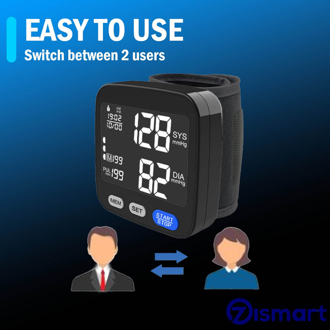 Wrist Blood Pressure Monitor BP Machine Digital Portable Home Use - TipTop Health