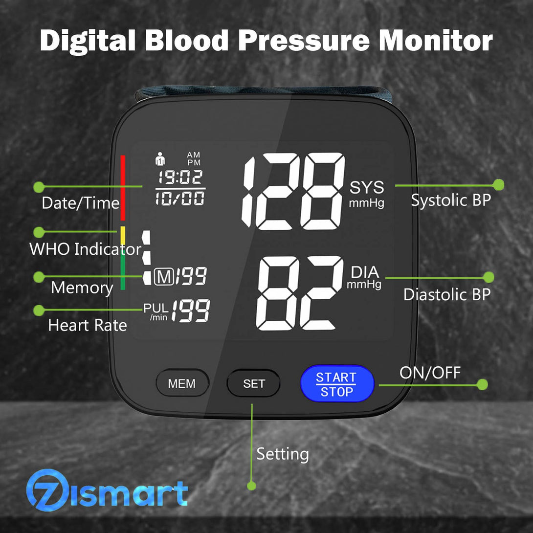 Wrist Blood Pressure Monitor BP Machine Digital Portable Home Use - TipTop Health